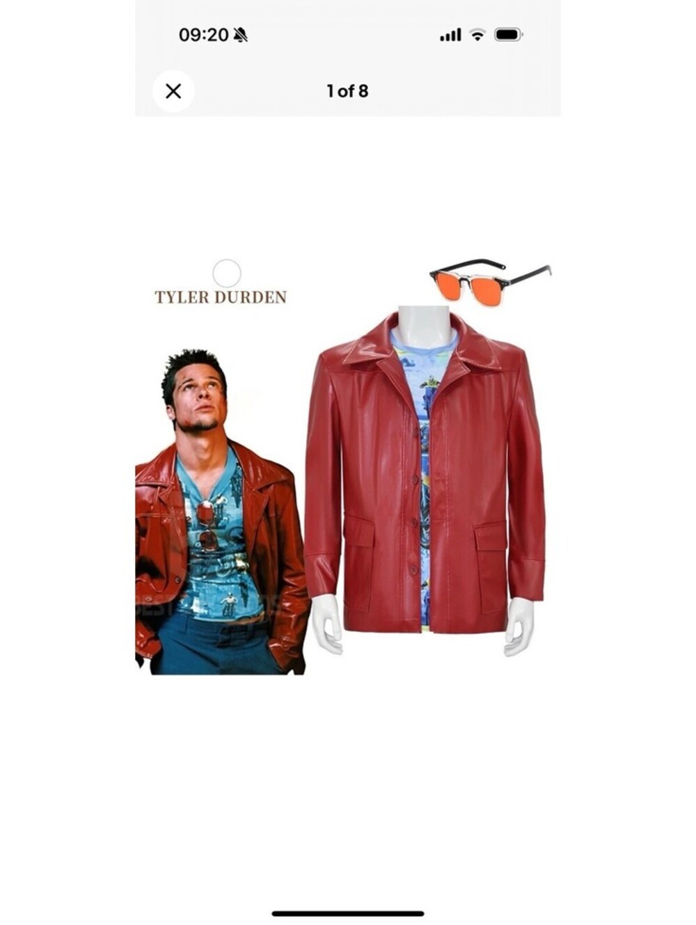 Fight Club Tyler Durden Brad Pitt Costume Full Set Halloween Men’s Size XL NWT!